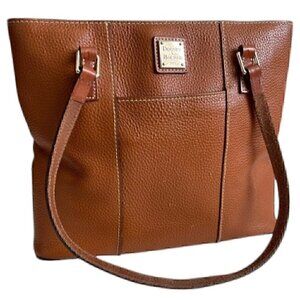 Dooney & Bourke Pebble Grain Charlotte Shopper Shoulder Bag Brown